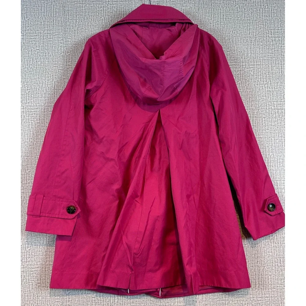 London Fog Collection Womens Pink Trench Coat Barbiecore Size L Fuchsia Spring‎
